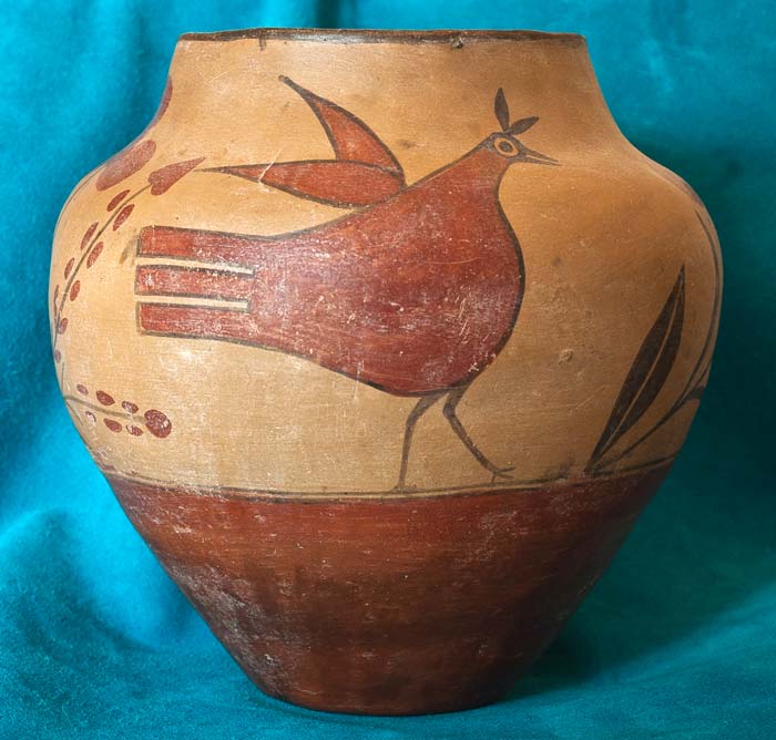 Vintage Zia Bird Jar Side View